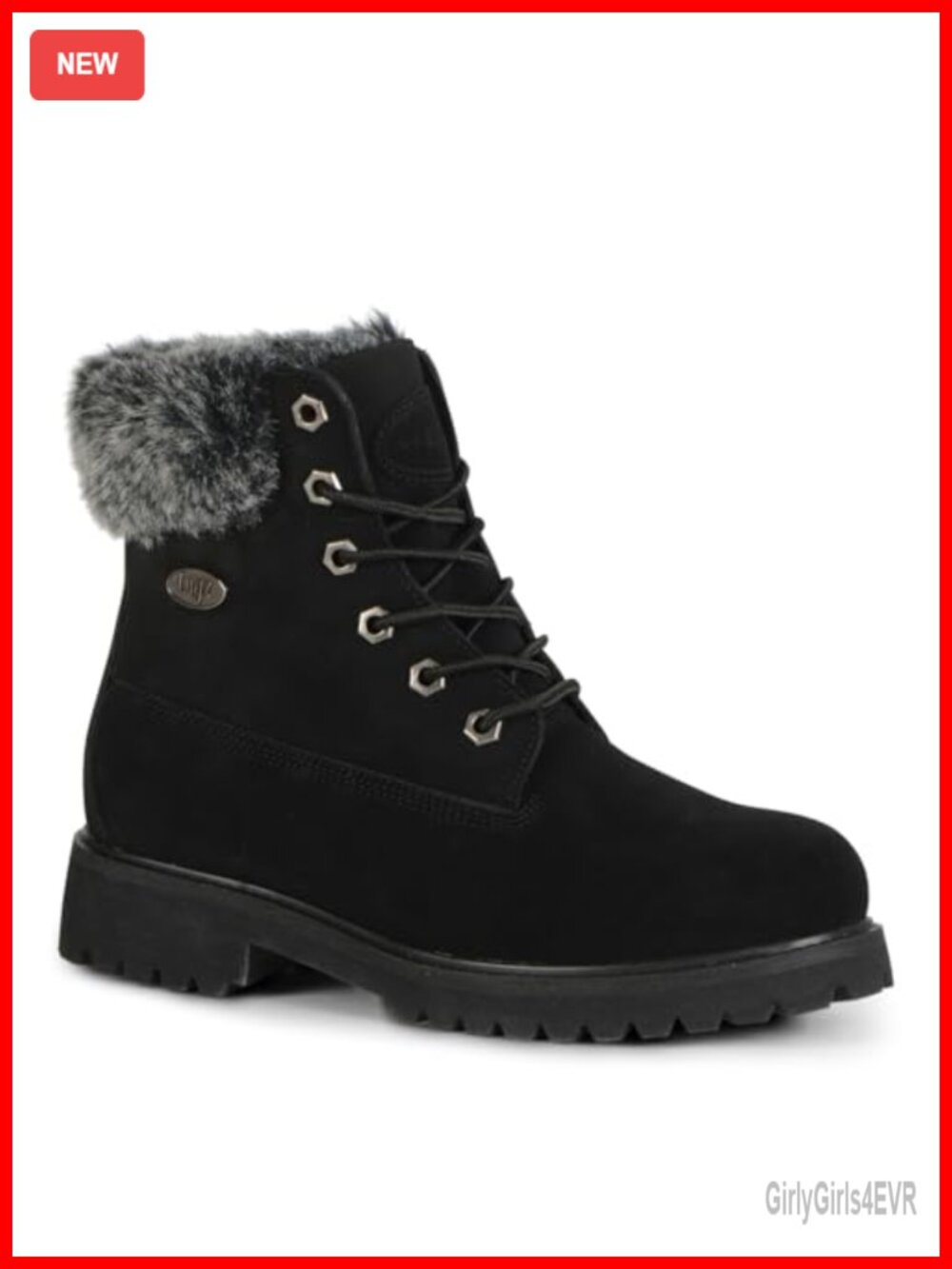 Faux Leather Faux Fur Lace Up Chukka Boots Mid-Calf Fall